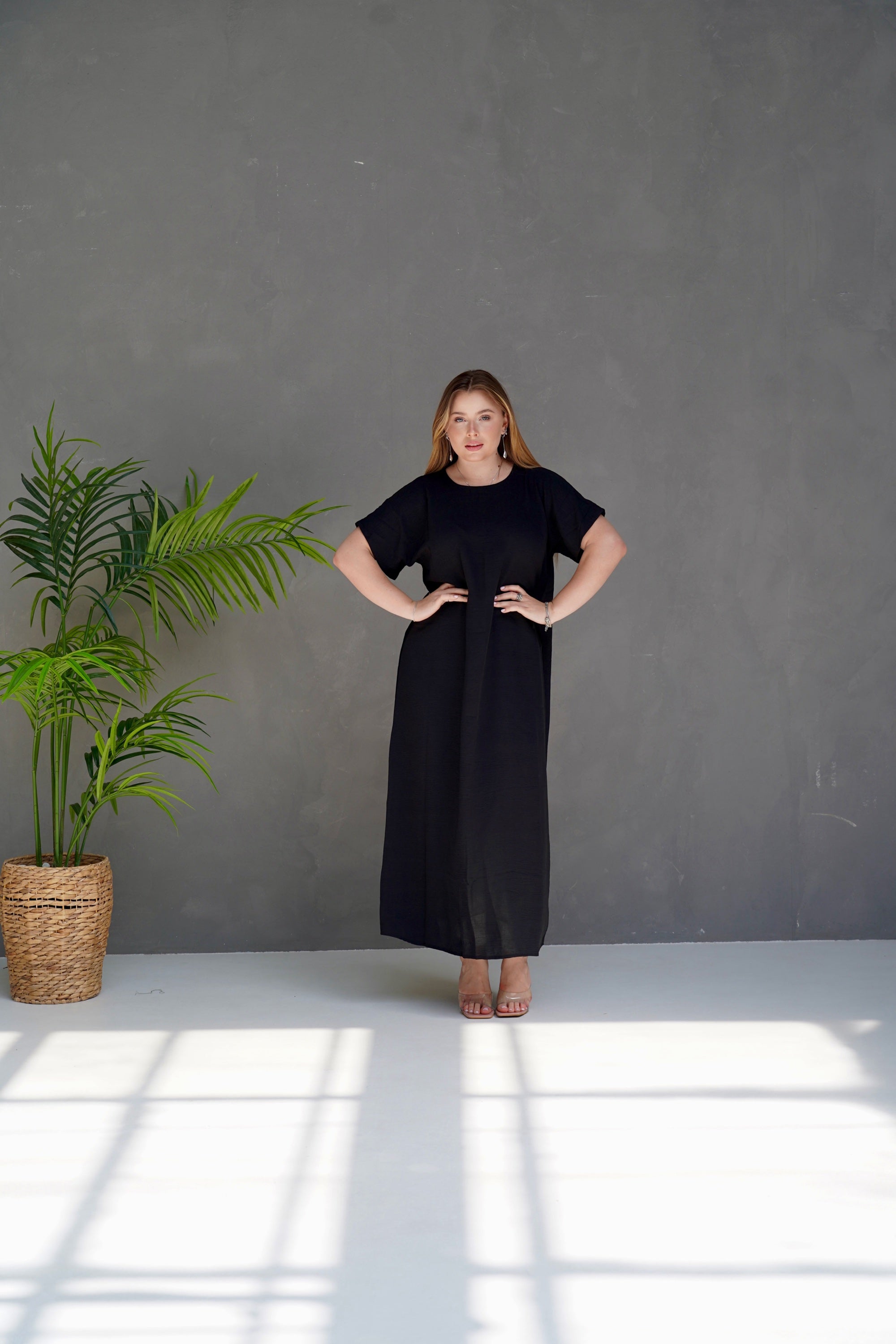 Robe en coton noir